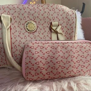 Pink purse with matching wallet